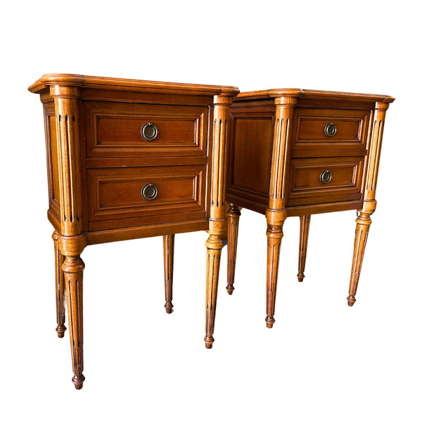 Vintage Louis XVI Style Cherry Nightstands (Set of 2) - SHOP by Interior Archaeology