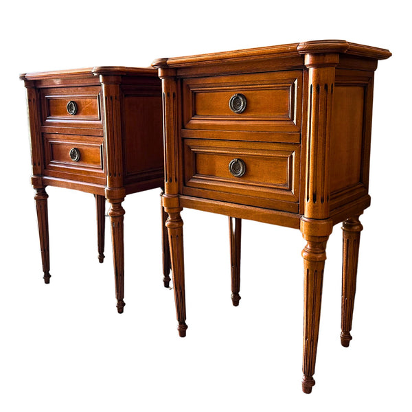 Vintage Louis XVI Style Cherry Nightstands (Set of 2) - SHOP by Interior Archaeology