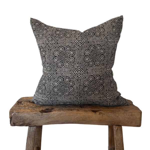 Winnie Pillow in Noir on Natural - 22 x 22 - SHOP by Interior Archaeology