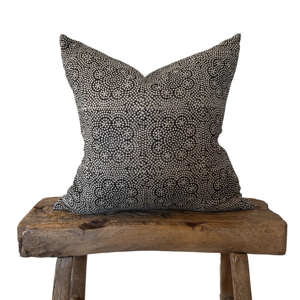 Winnie Pillow in Noir on Natural - 22 x 22 - SHOP by Interior Archaeology