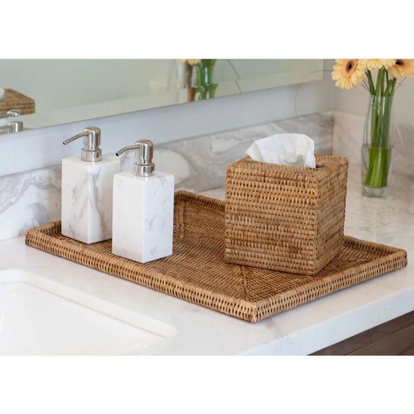 Woven Burmese Rattan Column Tissue Box Cover - SHOP by Interior Archaeology