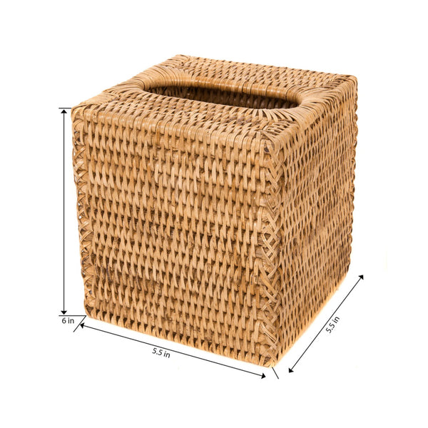 Woven Burmese Rattan Column Tissue Box Cover - SHOP by Interior Archaeology