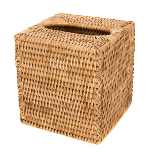 Woven Burmese Rattan Column Tissue Box Cover - SHOP by Interior Archaeology