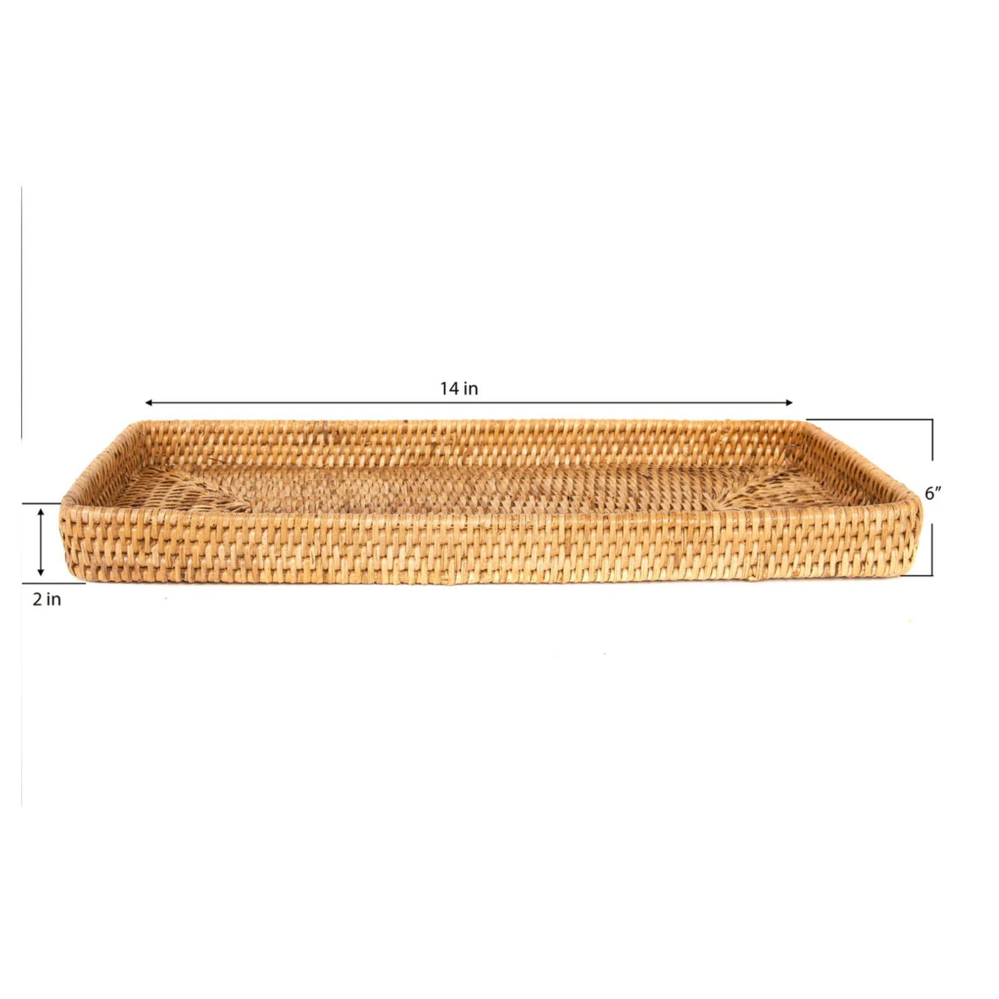 Woven Burmese Rattan Rectangular Vanity Tray - SHOP by Interior Archaeology