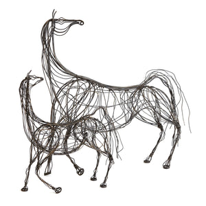 Antique Bronze Wire Sculpture Ming Dynasty Horses - SHOP by Interior Archaeology