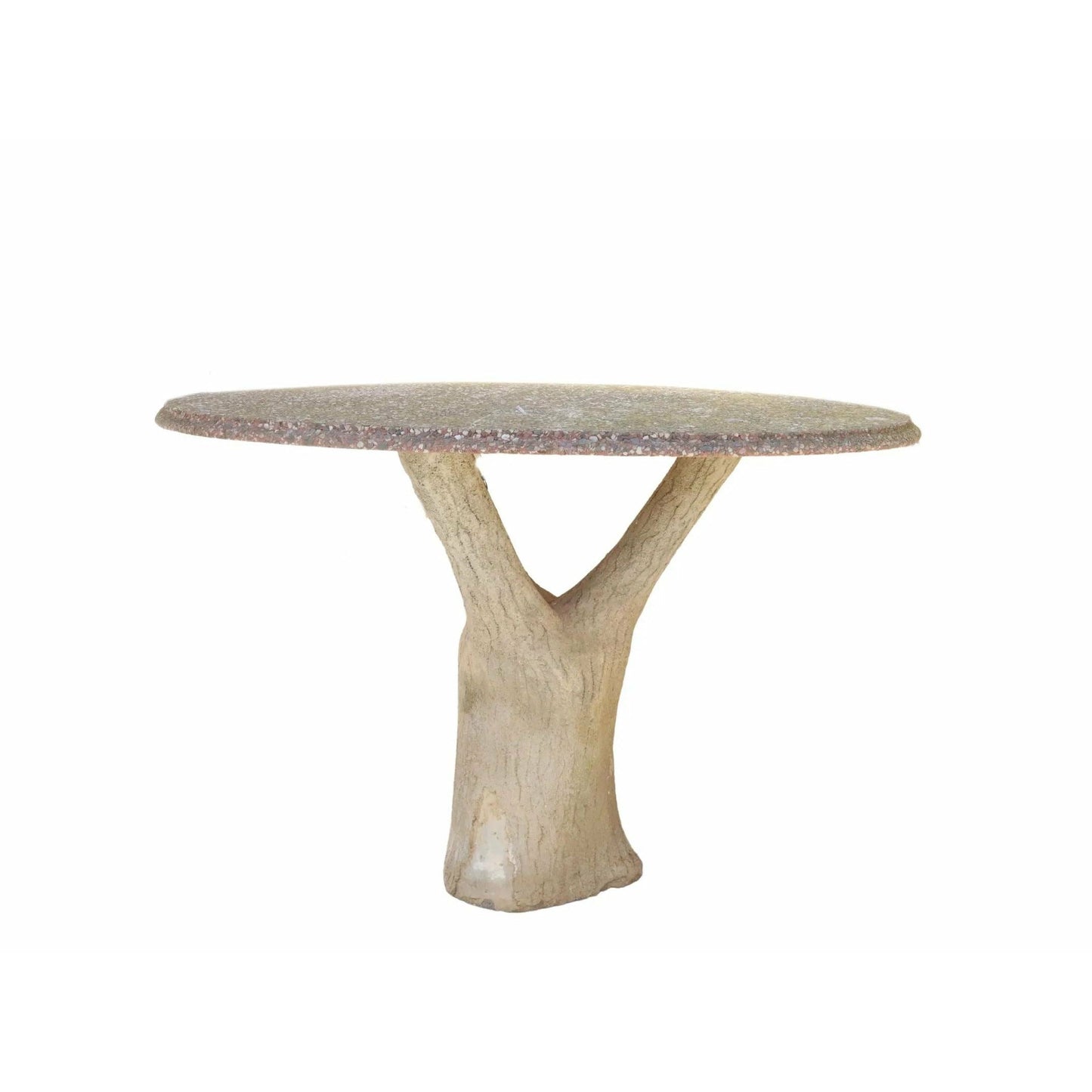 Antique Cast Stone Faux Bois Garden Table - SHOP by Interior Archaeology