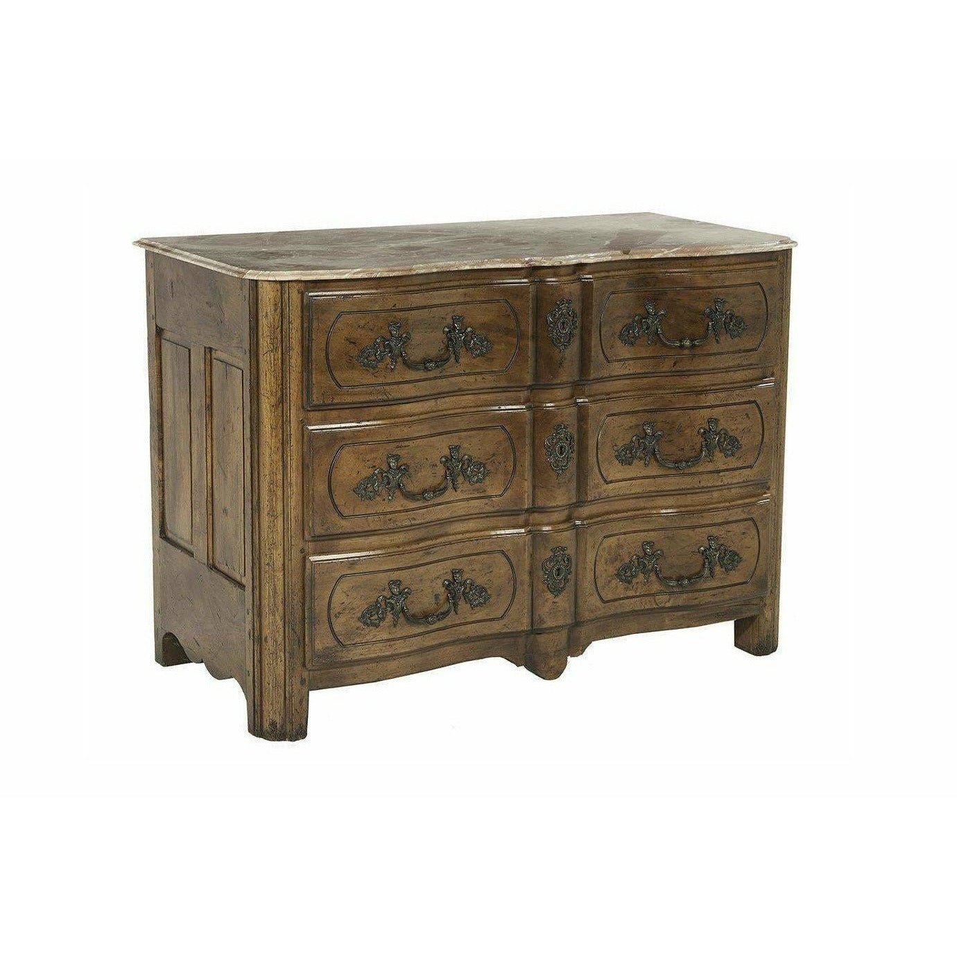 Antique Regence-Style Fruitwood and Marble-Top Chest of Drawers - SHOP by Interior Archaeology