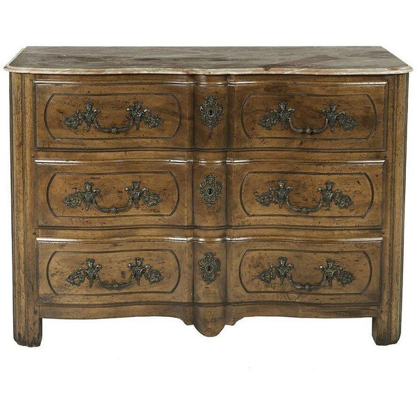 Antique Regence-Style Fruitwood and Marble-Top Chest of Drawers - SHOP by Interior Archaeology