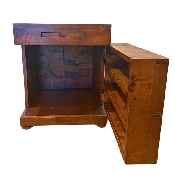 Antique Reproduction Campaign Style End Table/Mini Bar - SHOP by Interior Archaeology