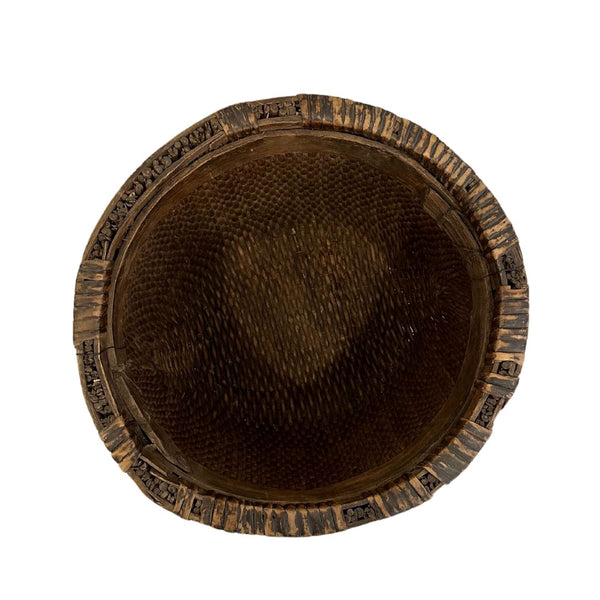 Antique Woven Cache Pot/Plant Basket/Waste Paper Basket - D - SHOP by Interior Archaeology