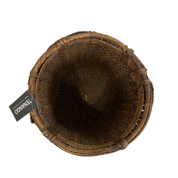 Antique Woven Cache Pot/Plant Basket/Waste Paper Basket - I - SHOP by Interior Archaeology