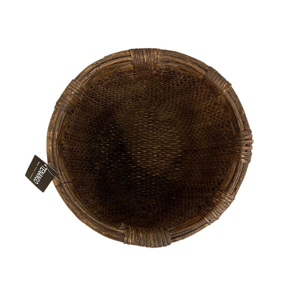 Antique Woven Cache Pot/Plant Basket/Waste Paper Basket - J - SHOP by Interior Archaeology