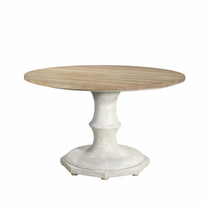 Champagne Pedestal Table with Solid Ash Plank Top - SHOP by Interior Archaeology