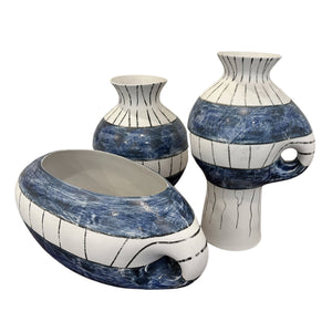 Cubist Blue and White Vessels - SHOP by Interior Archaeology