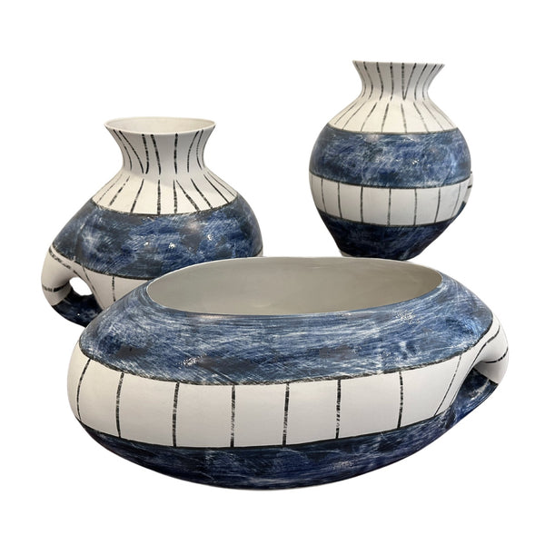 Cubist Blue and White Vessels - SHOP by Interior Archaeology