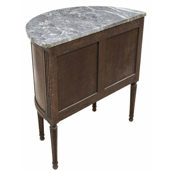 French Louis XVI Style Demilune Marble Top - SHOP by Interior Archaeology