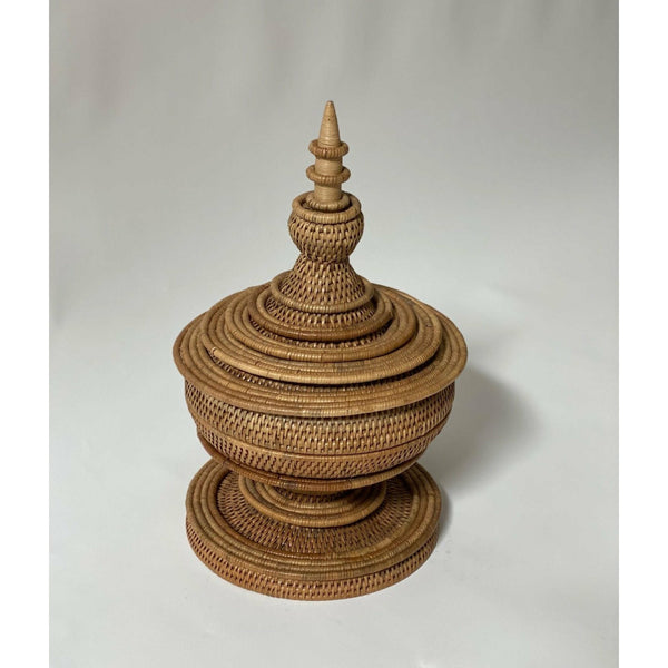 Indonesian Rattan Object D'Art - Finial Box - SHOP by Interior Archaeology