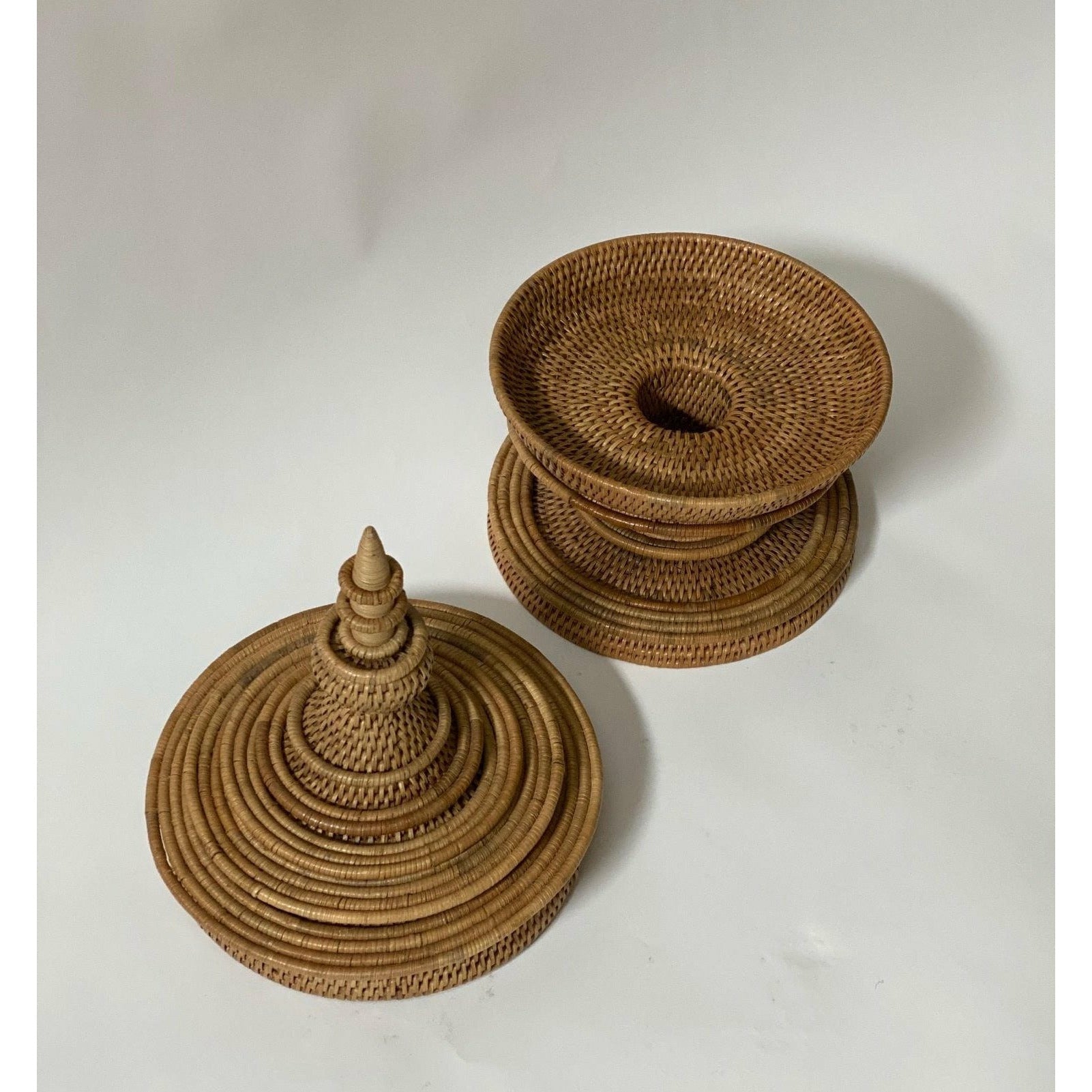 Indonesian Rattan Object D'Art - Finial Box - SHOP by Interior Archaeology