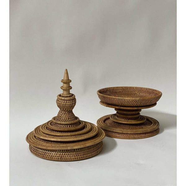 Indonesian Rattan Object D'Art - Finial Box - SHOP by Interior Archaeology