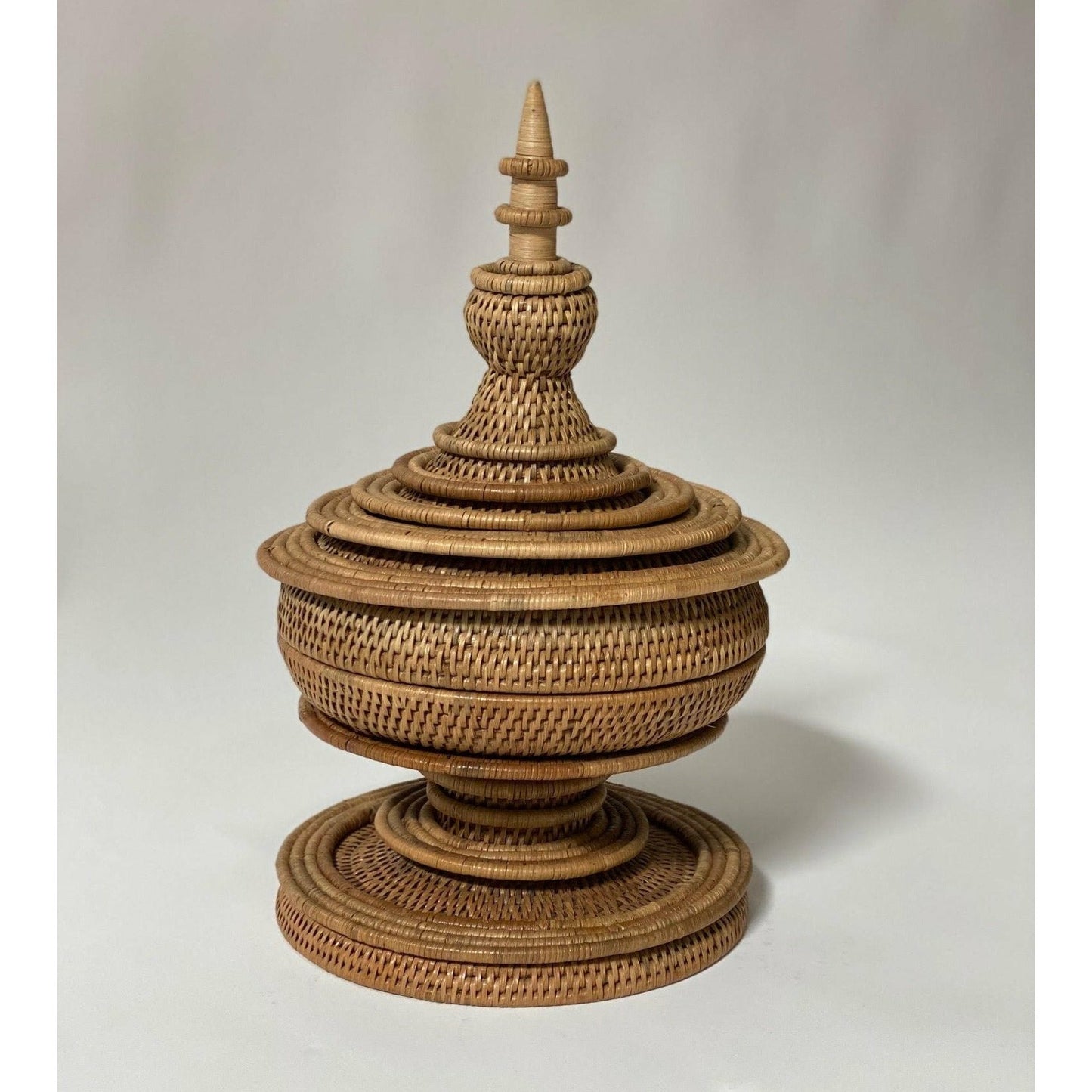 Indonesian Rattan Object D'Art - Finial Box - SHOP by Interior Archaeology
