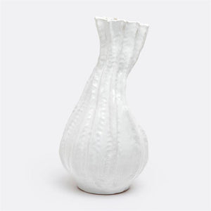 Janus Curved White Glaze Vase - SHOP by Interior Archaeology