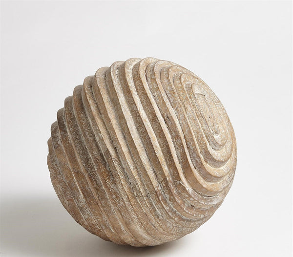 Moulard Wooden Sphere Sculpture - SHOP by Interior Archaeology