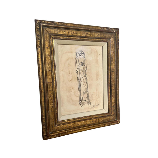 Original Charcoal on Paper, "Hands Holding a Void" by Alberto Giacometti - SHOP by Interior Archaeology