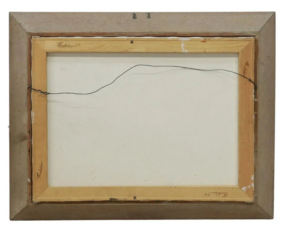 Original Vintage Painting, Abstract Face in Cerused Oak Frame - SHOP by Interior Archaeology