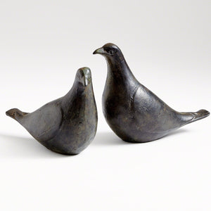 Pair of Oil Bronze Doves - SHOP by Interior Archaeology