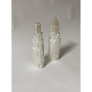 Pair of Selenite Skyscraper Crystals - SHOP by Interior Archaeology