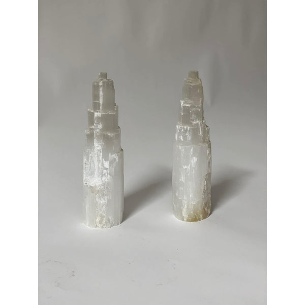 Pair of Selenite Skyscraper Crystals - SHOP by Interior Archaeology