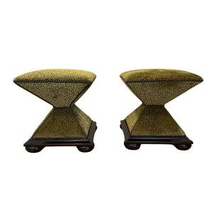 Pair of Vintage Baker Upholstered Stools - SHOP by Interior Archaeology