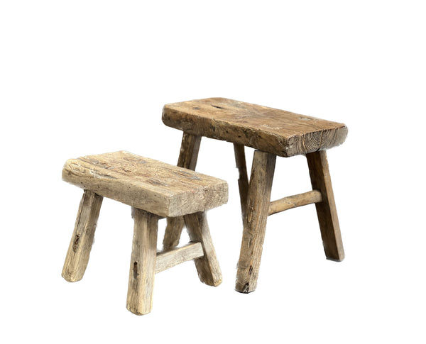 Rustic Antique Mini Stools - SHOP by Interior Archaeology