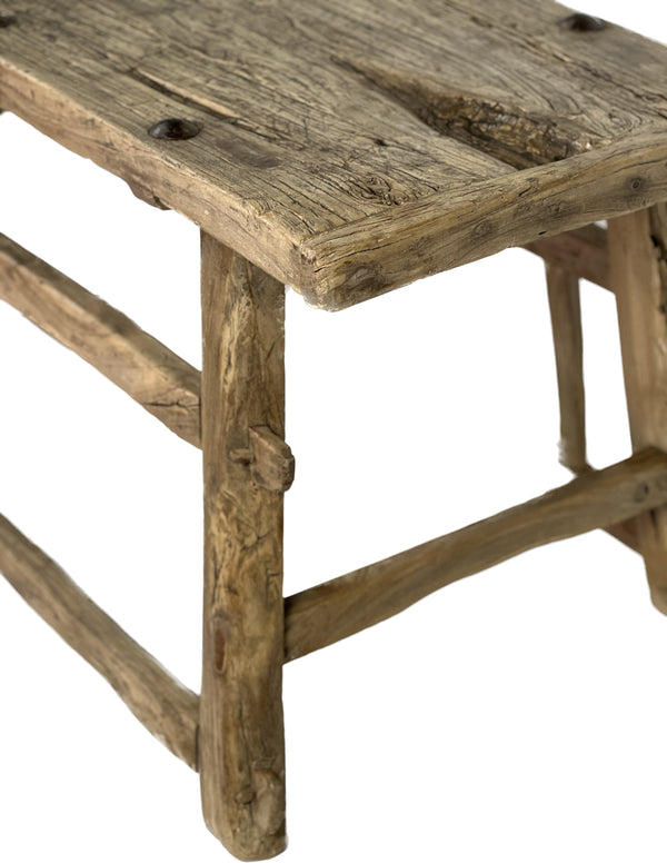 Rustic End Table with Iron Rivets - SHOP by Interior Archaeology