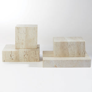 Travertine Cube Risers - SHOP by Interior Archaeology
