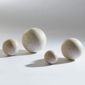 Travertine Sphere Sculptures - SHOP by Interior Archaeology