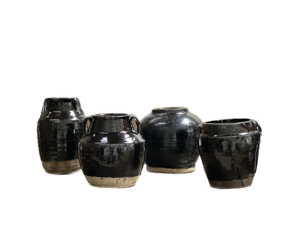 Vintage Black Glazed Vessels - SHOP by Interior Archaeology