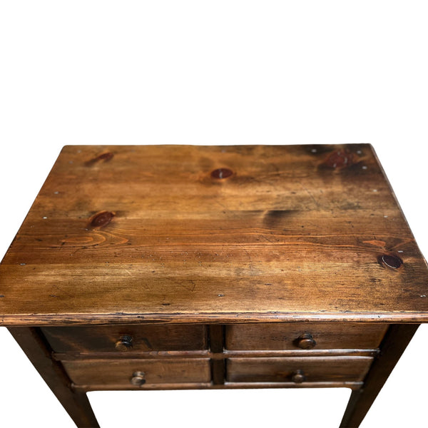Vintage Country Pine 4 Drawer Nightstand/End Table - SHOP by Interior Archaeology