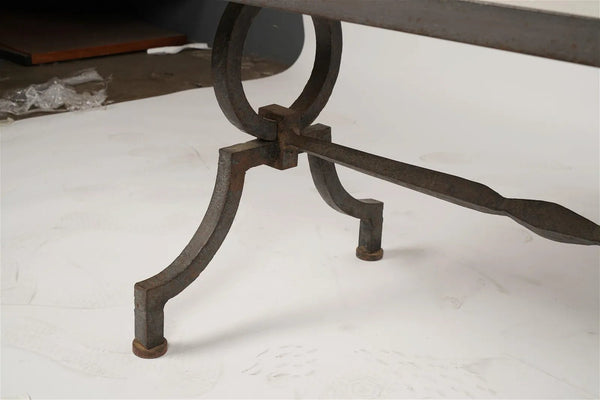 Vintage Iron & Limestone Coffee Table - SHOP by Interior Archaeology