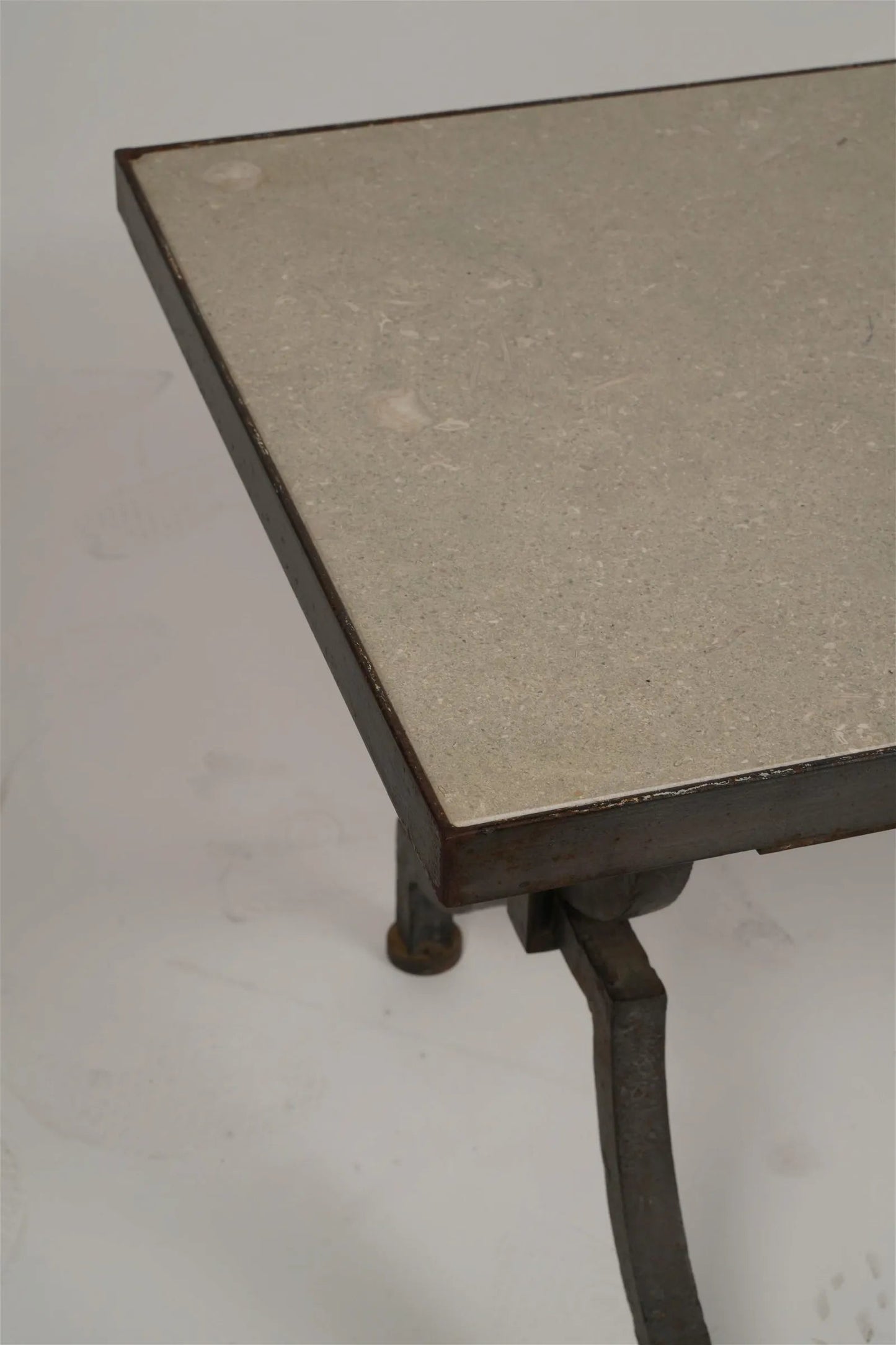 Vintage Iron & Limestone Coffee Table - SHOP by Interior Archaeology