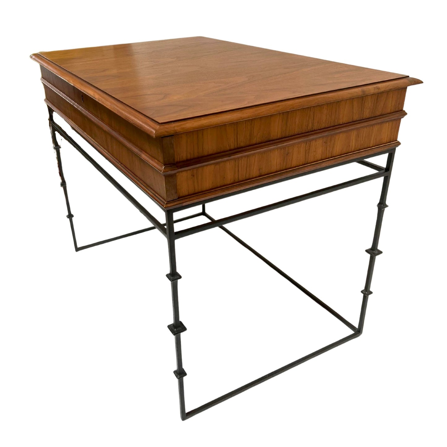 Walnut Nightstand/Side Table with Iron Base by Hickory Chair - SHOP by Interior Archaeology