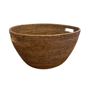 Woven Burmese Rattan Laundry Basket with Cutout Handles - SHOP by Interior Archaeology