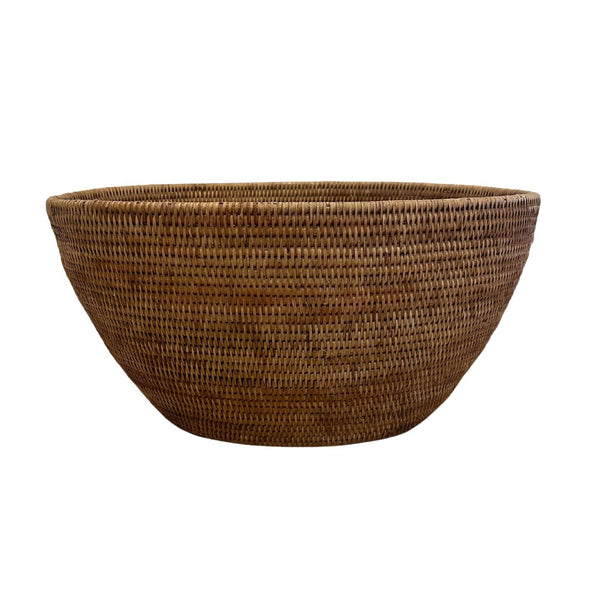 Woven Burmese Rattan Laundry Basket with Cutout Handles - SHOP by Interior Archaeology