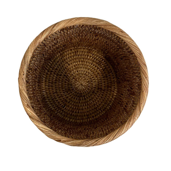 Woven Burmese Rattan Petit Round Waste Basket - SHOP by Interior Archaeology